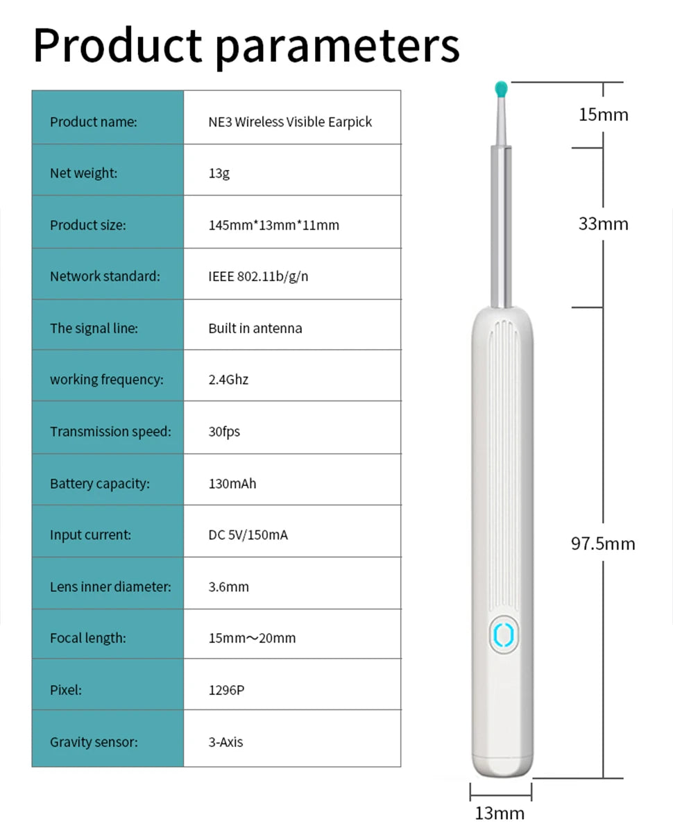 Ronnos Ear Cleaner Otoscope w/ Light